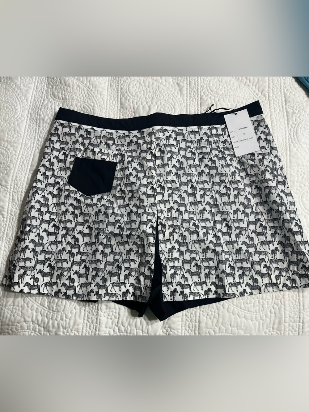 Unique Vintage NWT Black & White Zebra Print skort